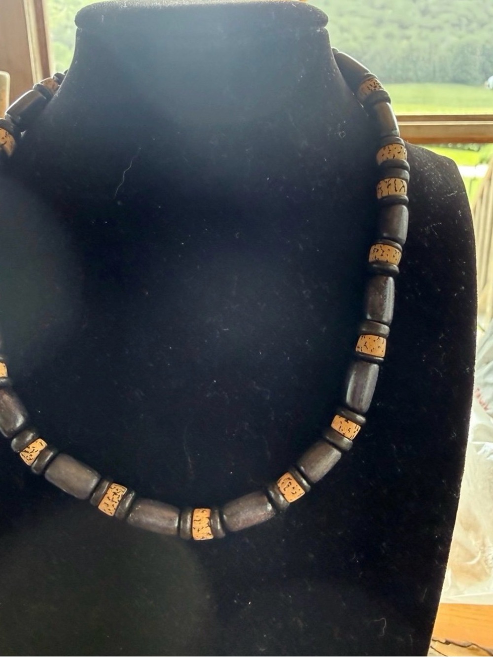 Handcrafted Black and Tan Beaded Necklace - Women Jewelry